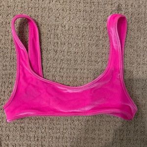 Hot pink velvet dreamland triangl top size xs
